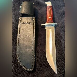 Buck Hunting Knife with Sheath Vintage 124 1980’s